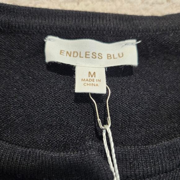 NWT Endless Blu Victoria Sweater Dress Faux Pearl Details Sz M Boardroom Chic - Picture 6 of 13